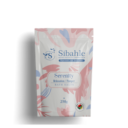 Sibahle Serenity bath salts packaging on a white background